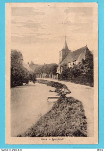 NEDERLAND prentbriefkaart Kerk 1937 (?) Goudriaan - Maassluis