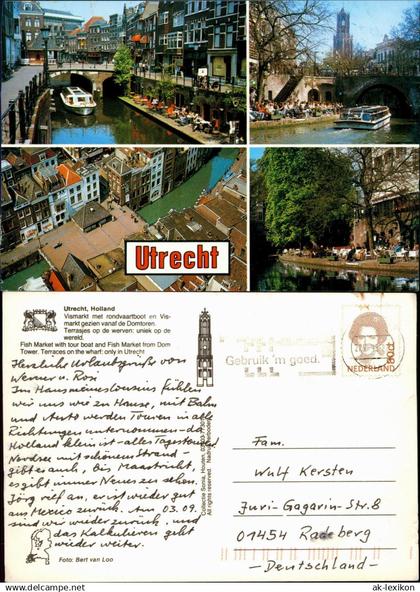 Postkaart Utrecht Utrecht Mehrbildkarte mit 4 Ortsansichten 1990