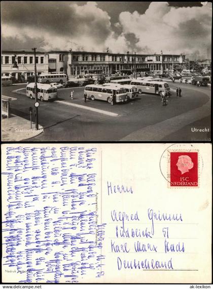 Utrecht Utrecht Stationsplein Bahnhofsplatz Bus Haltestelle 1955