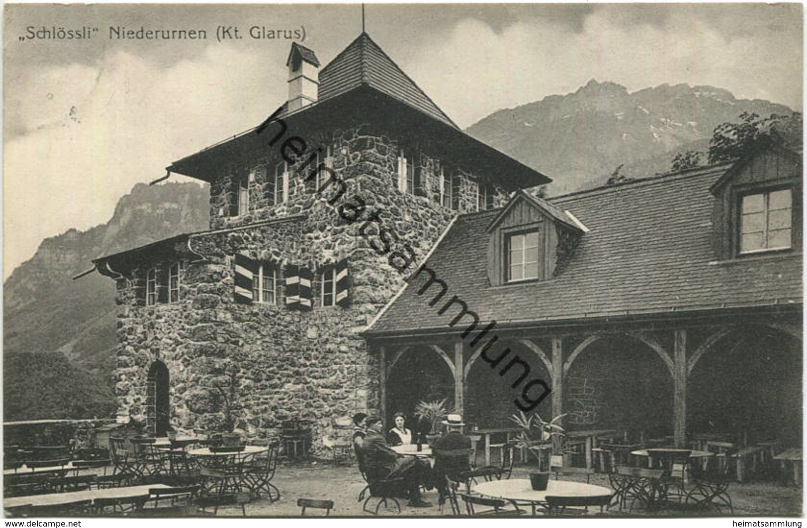 Niederurnen - Schlössli - Verlag Schönwetter-Elmer Glarus gel. 1919