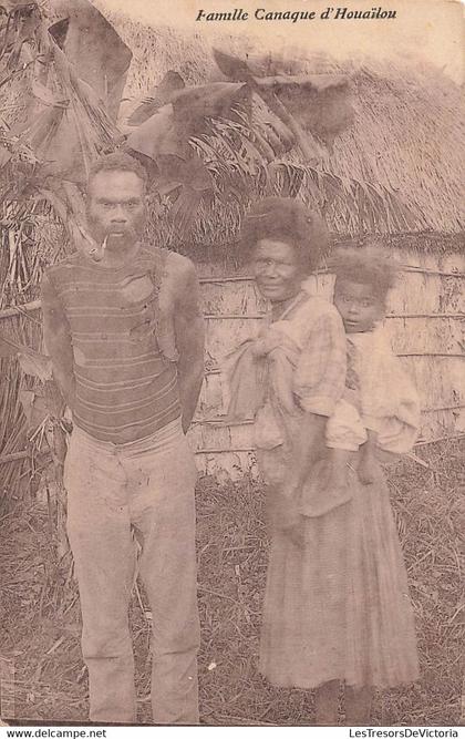 CPA NOUVELLE CALEDONIE - famille canaque d'houailou - Rare