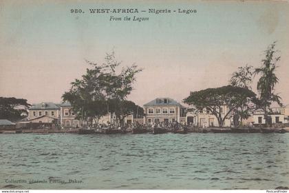 Nigeria Lagos From The Lagoon River Antique African Postcard