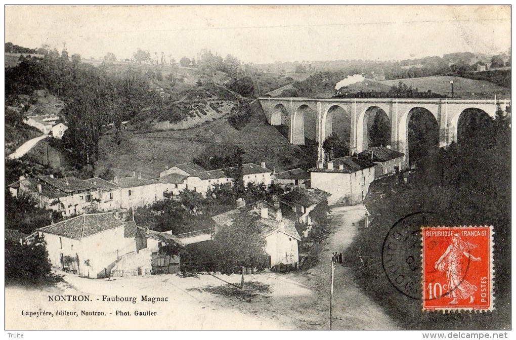 NONTRON FAUBOURG MAGNAC PASSAGE DU TRAIN LE VIADUC