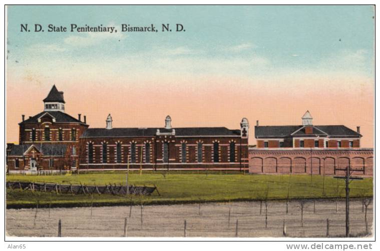 North Dakota State Penitentiary, Bismark ND, Prison on Vintage Postcard