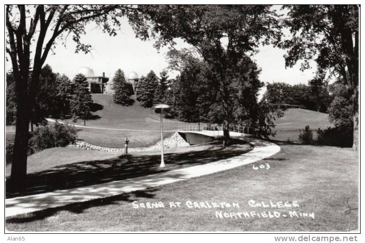 Northfield MN Minnesota, Carleton College Campus, Observatory, c1950s/60s Vintage Real Photo Postcard