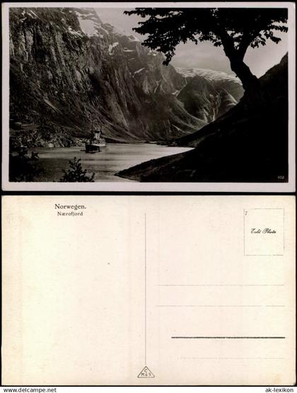 Norwegen Norge Norwegen Allgemein Nærofjord Fjord-Landschaft Norge Norway 1930