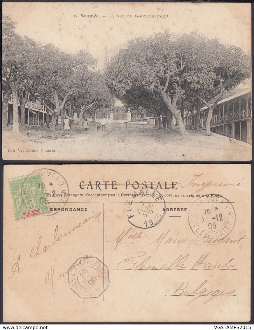 Nouvelle-Calédonie 1906 - CP Nouméa " La Rue du Gouvernement " (5G) DC1138