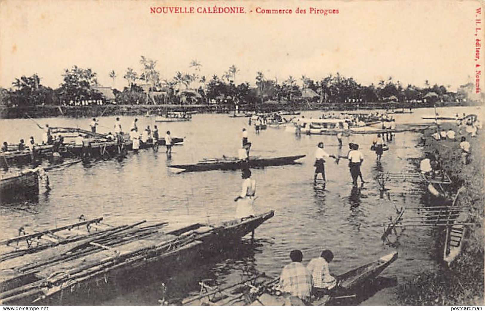 Nouvelle-Calédonie - Commerce de pirogues - Ed. W.H.L.