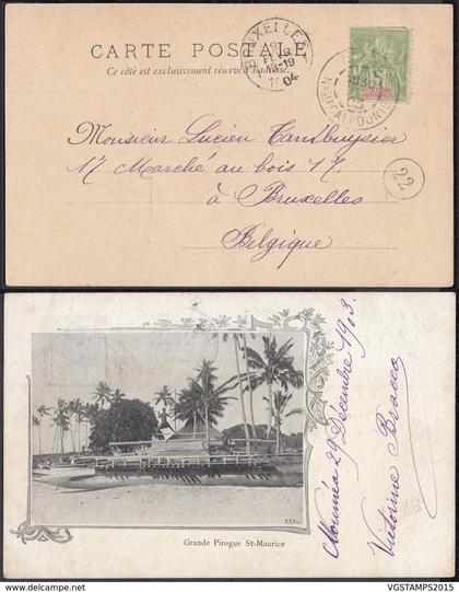 Nouvelle-Calédonie 1903 - CP " Grande Pirogue St-Maurice " (5G) DC1136