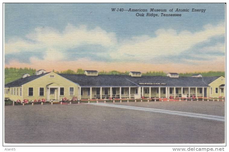 Oak Ridge TN Tennessee, American Museum of Atomic Energy on 1950s Vintage Curteich Linen Postcard