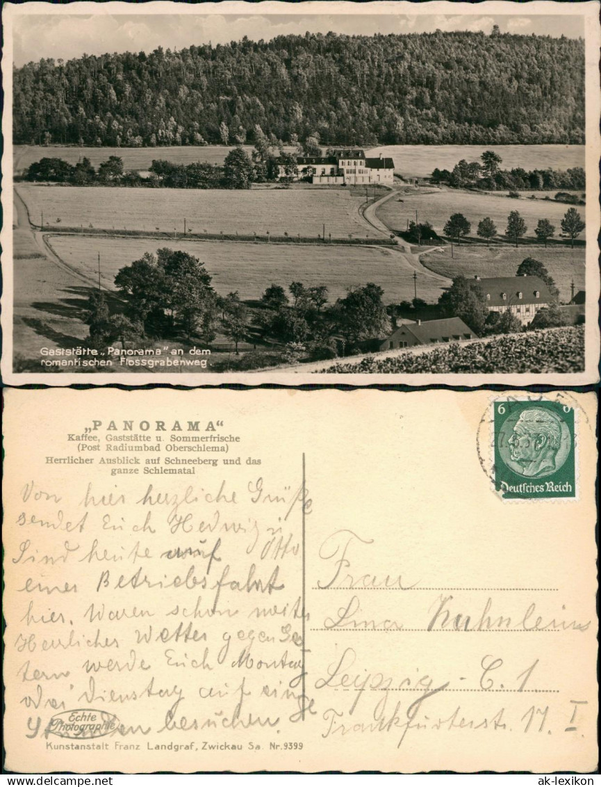 Oberschlema-Bad Schlema Gaststätte Panorama am Flossgrabenberg 1937