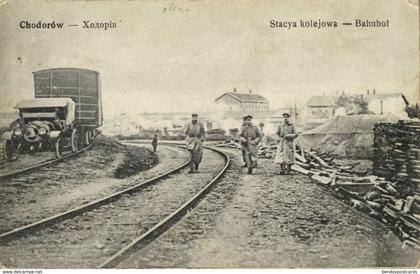 ukraine russia, CHODORÓW KHODORIV, Railway Station (1917) Postcard