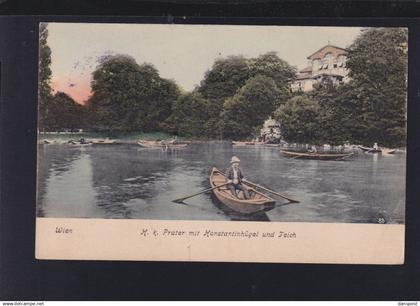 Österreich AK Prater Konstantinshügel und Teich 1906