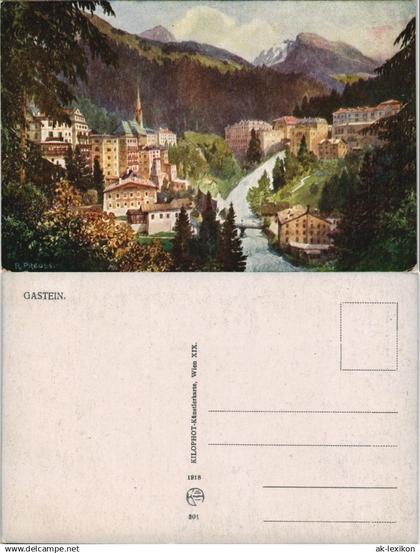 Ansichtskarte Bad Gastein KILOPHOT-Künstlerkarte, Panorama Gastein 1918