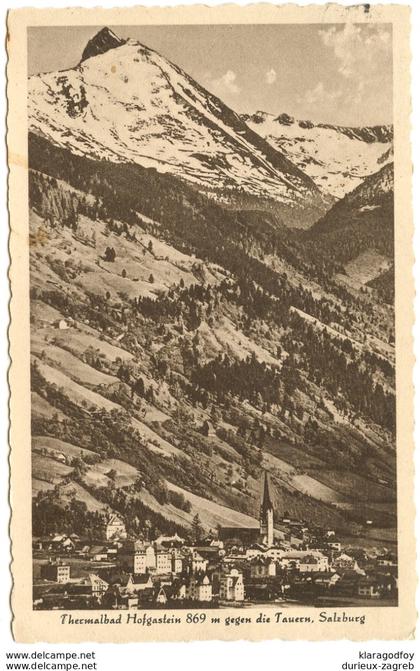 Bad Hofgastein postcard travelled 1938 b180320