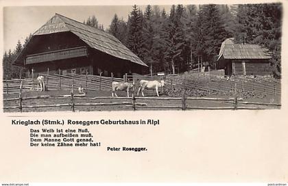 Österreich - Krieglach (ST) Peter Roseggers Geburtshaus in Alp