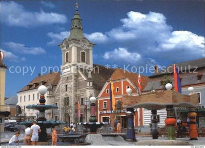 72592727 Zwettl-Niederoesterreich Hundertwasserbrunnen Kirche Zwettl-Niederoeste