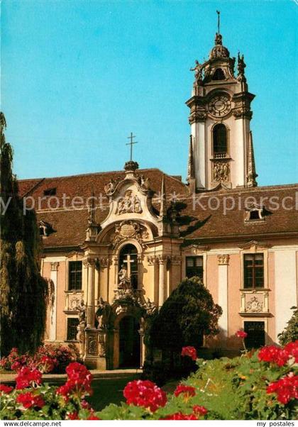 73021182 Duernstein Wachau Stiftskirche Kirchenportal Turm  Duernstein Wachau