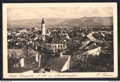 AK Langenlois /N.-Ö., Ortsansicht mit Manhartsgebiet aus der Vogelschau