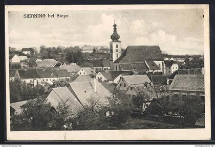 AK Sierning bei Steyr, Ortspartie mit der Kirche