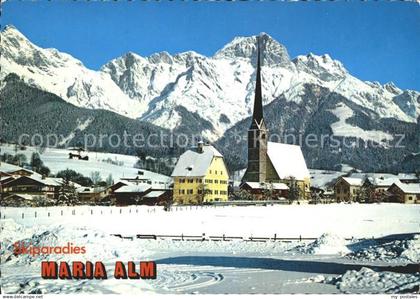 72092200 Maria Alm Steinernen Meer Ortsansicht Kirche