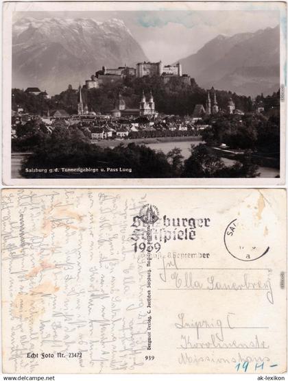 Salzburg Blick auf die Stadt Ansichtskarte  1939