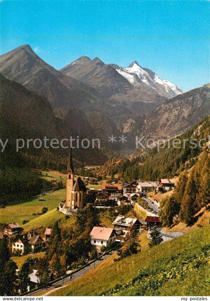 73019082 Heiligenblut Kaernten mit Kirche und Grossglockner Heiligenblut Kaernte