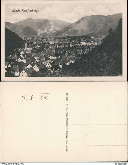 Ansichtskarte Kapfenberg Panorama Stadt und Fabriken 1924