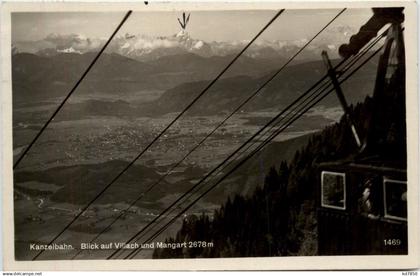 Villach/Kärnten - Villach, Kanzelbahn, Blick auf Villach und Mangart