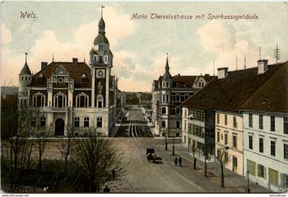 Wels - Maria Theresienstrasse mit Sparkassengebäude