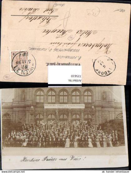 725610 seltene Foto AK Wien 1899 Verbandstag d. Fleischhauer Kursalon Fleischer Berufe