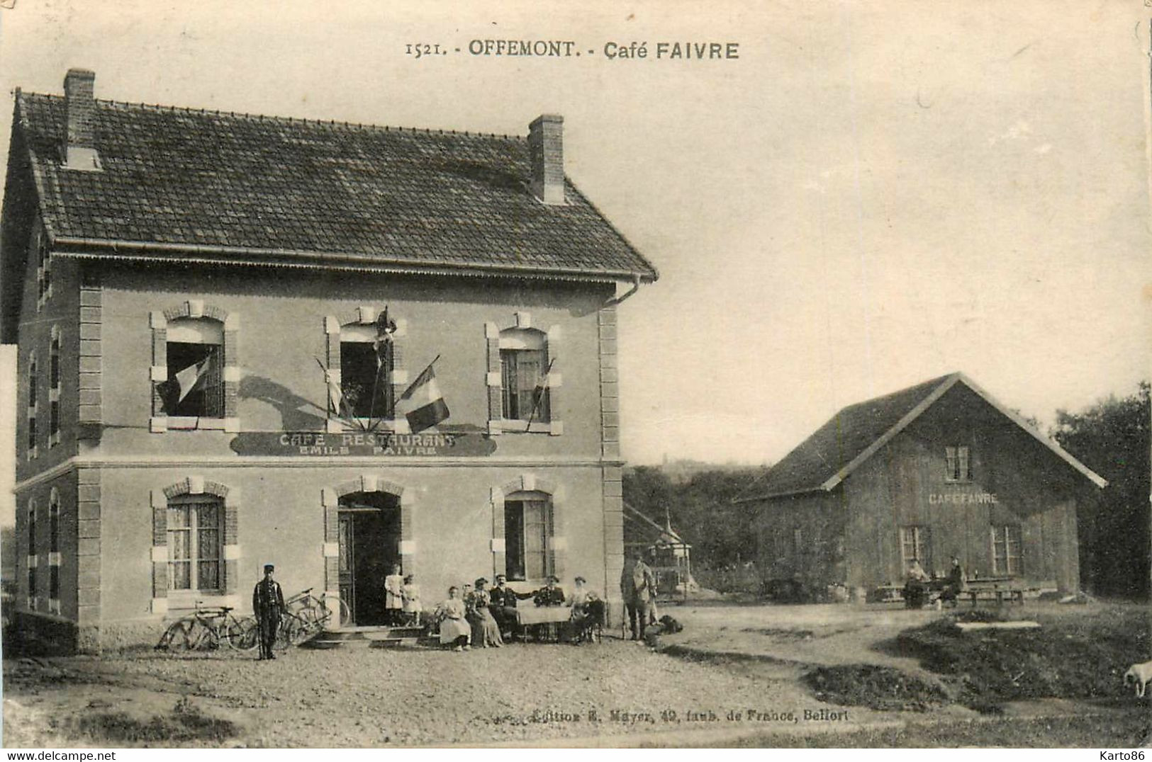 offemont * dévanture café restaurant Emile FAIVRE * établissement auberge