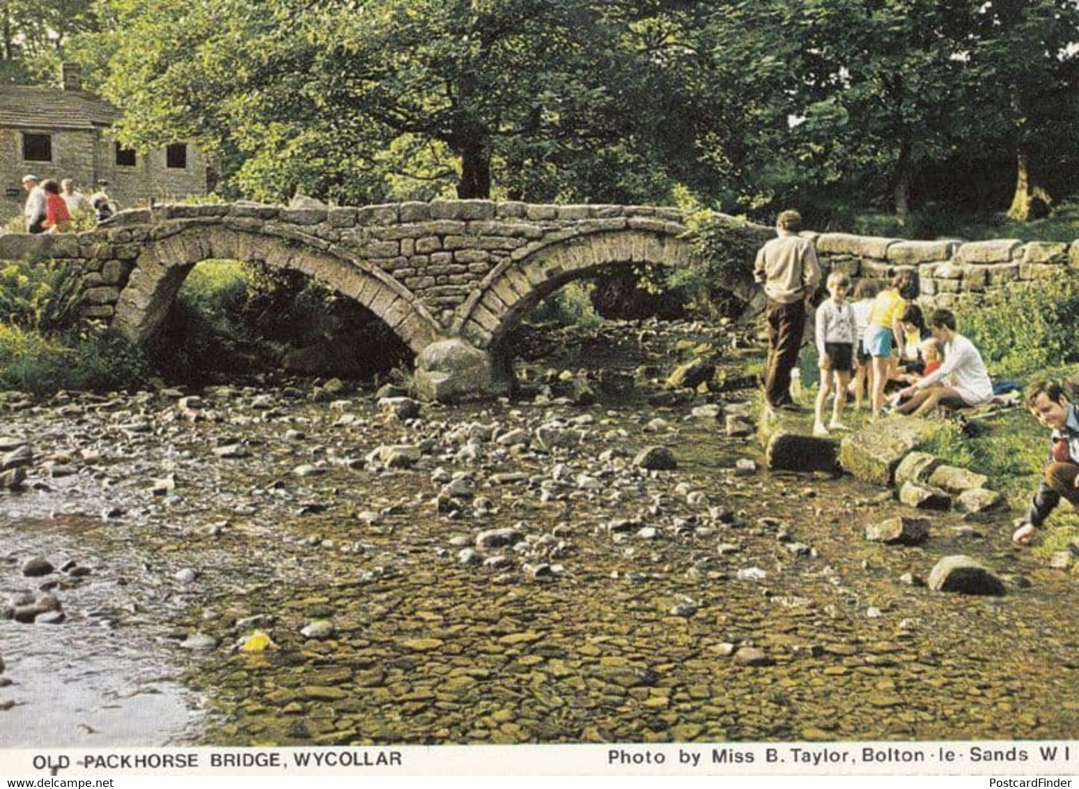 Old Packhouse Bridge Wycollar Lancashire Vintage Postcard