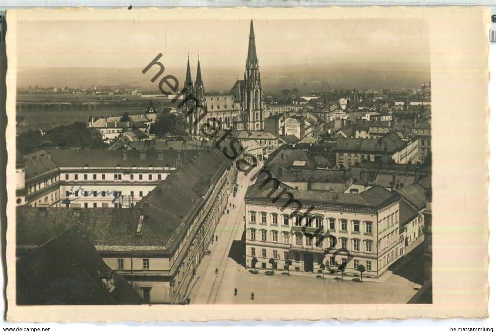 Olmütz - Olomouc - Dom - Nebenstempel Deutsche Dienstpost Böhmen-Mähren Behördenpoststelle 42 Senftenberg