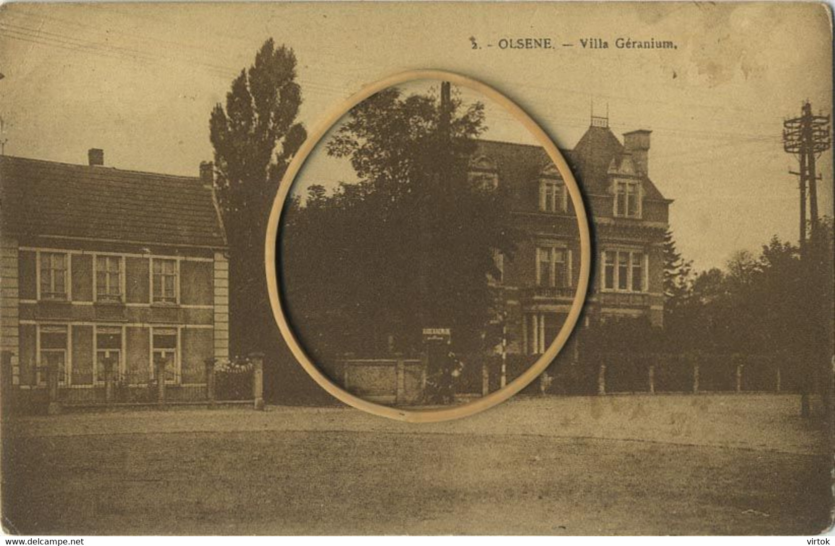 Olsene  :  villa Géranium  (  met zegel )