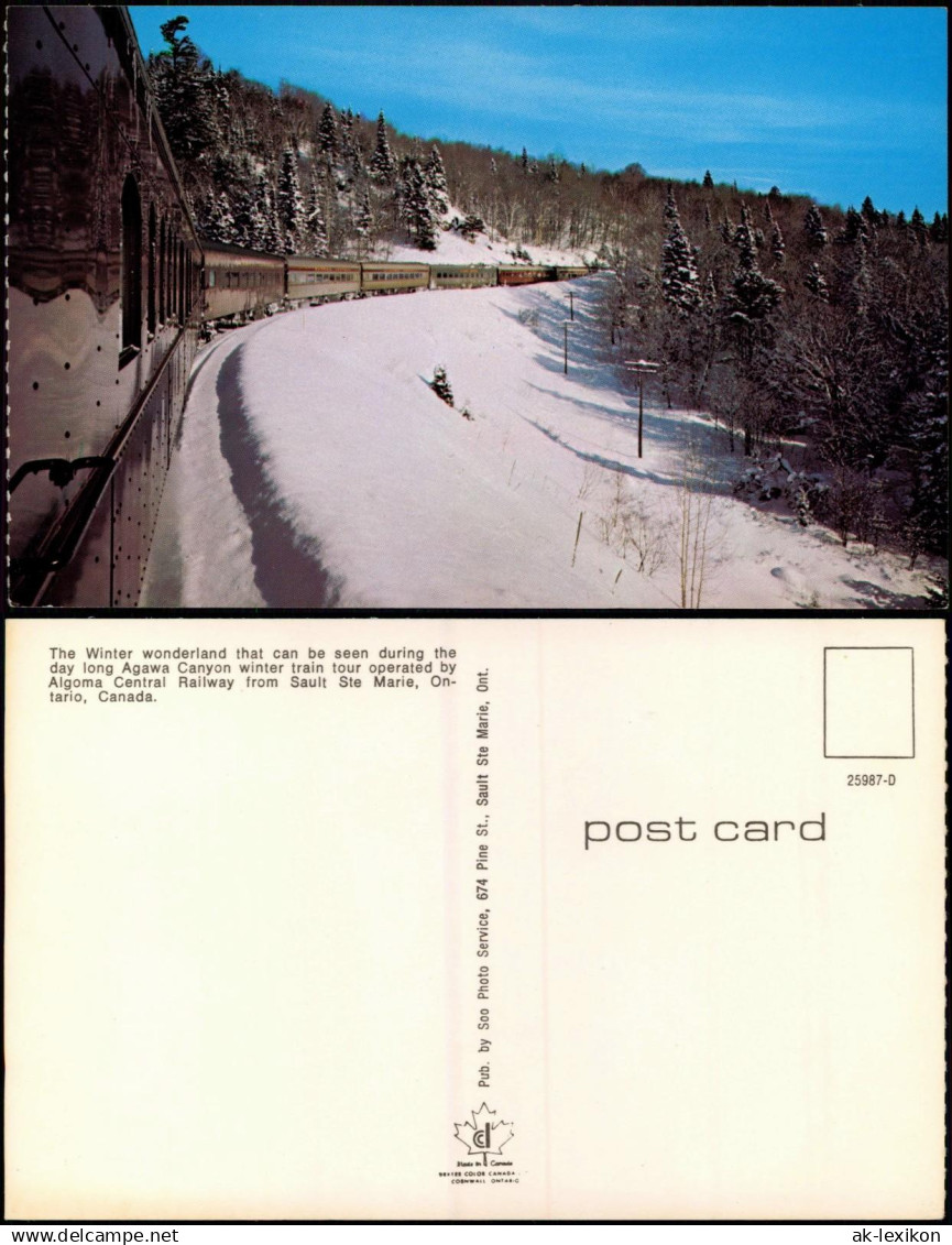 Ontario Winter wonderland, Agawa Canyon  Railway Ontario, Eisenbahn Zug 1970