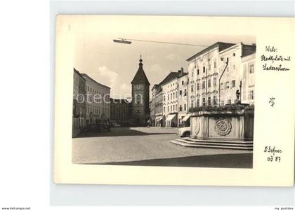 72017165 Wels Oberoesterreich Stadtplatz mit Ledererturm Wels Oberoesterreich