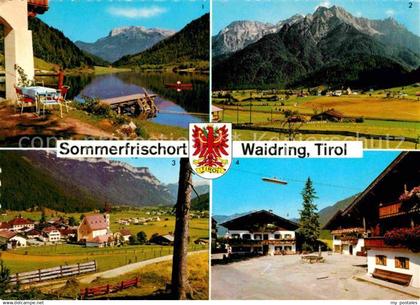 72893519 Waidring Tirol Pillersee mit Steinplatte Waidring Dorfplatz