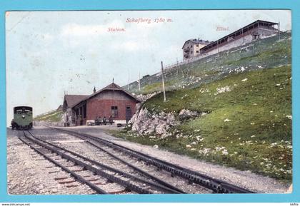 AUSTRIA Picture Post Card Schafberg with hotel and train station 1914 Mondsee - Wien