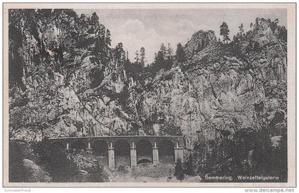 AK Semmering Weinzettelgalerie Eisenbahn Strecke Tunnel Semmeringbahn Südbahn bei Breitenstein Mürzzuschlag Gloggnitz