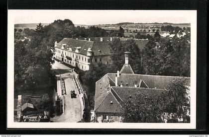 AK Schrems, Schloss und Strasse aus der Vogelschau