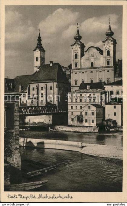 71555191 Steyr Enns Oberoesterreich Partie an der Enns Bruecke Michaelerkirche