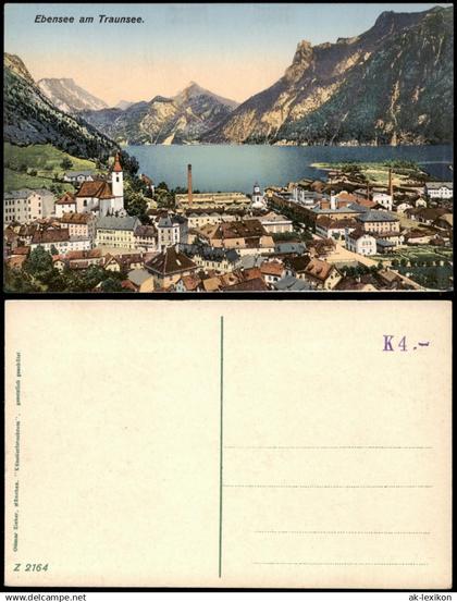 Ansichtskarte Ebensee Panorama, Photochromie 1912