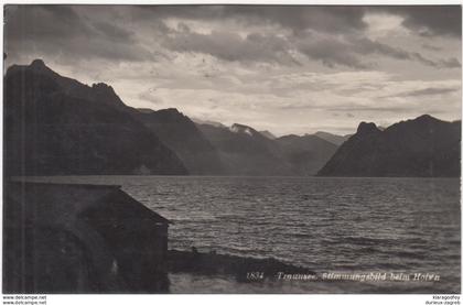 Traunsee old postcard travelled 1929 Ebensee pmk b190401