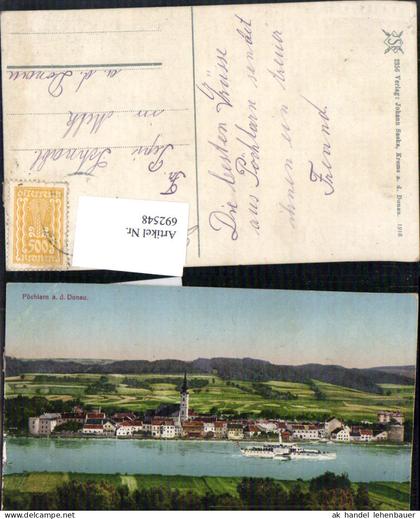 692548 Gross Pöchlarn an der Donau Dampfer 1916 pub Johann Saska 2356