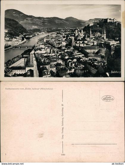 Ansichtskarte Salzburg Blick auf die Stadt 1929