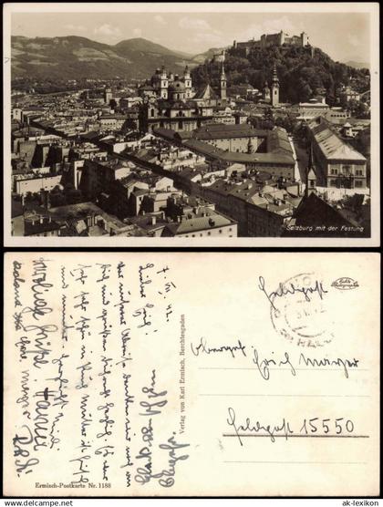 Ansichtskarte Salzburg Stadt mit der Festung 1942