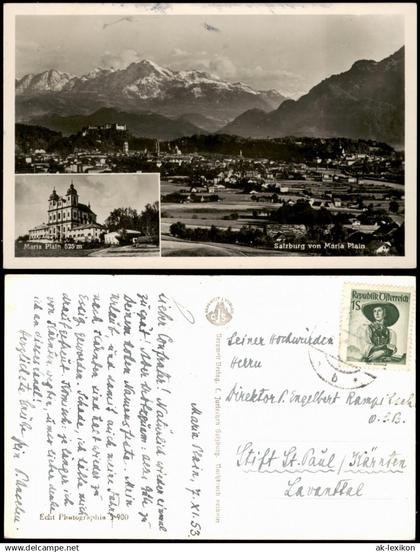 Ansichtskarte Salzburg Stadt von Maria Plein - 2 Bild 1953