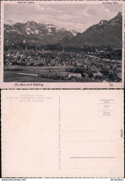 Salzburg Blick vom Wallfahrtsort "Maria Plain" auf die Stadt mit  1932