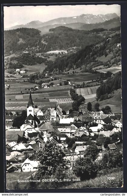 AK Oberwölz /Stmk., Ortsansicht mit Umgebung